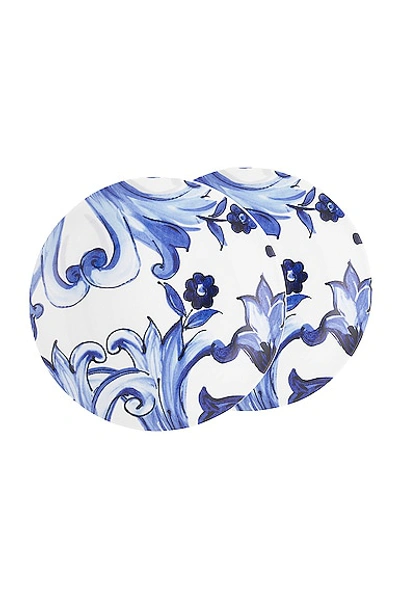 Shop Dolce & Gabbana Casa Set Of 2 Mediterraneo Fiore Piccolo Bread Plates In Blue & White