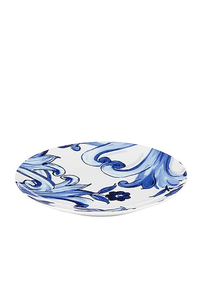 Shop Dolce & Gabbana Casa Set Of 2 Mediterraneo Fiore Piccolo Bread Plates In Blue & White