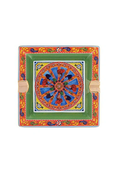 Shop Dolce & Gabbana Casa Large Square Ashtray In Multicolor