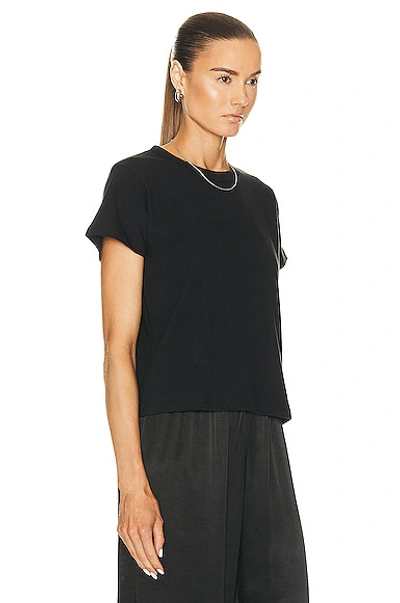 Leset Margo Short-sleeve Cotton Crewneck Tee In Black