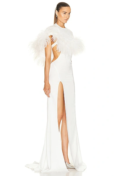 Shop Attico Airi Long Dress In White