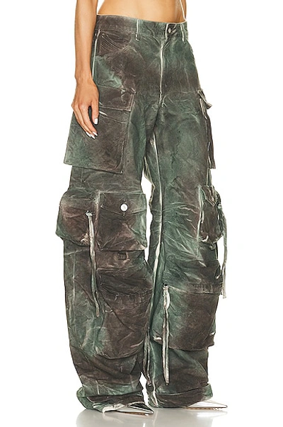 Shop Attico Fern Long Pant In Stained Green
