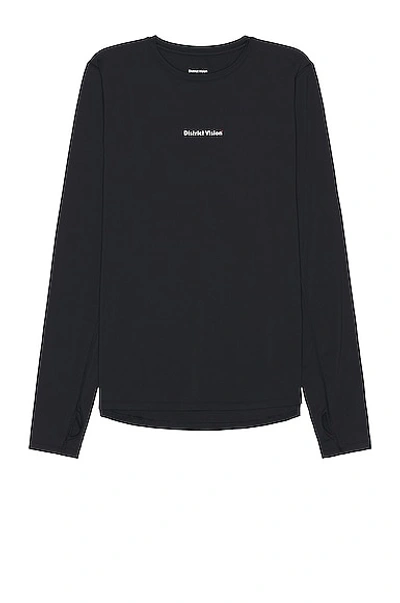 District Vision Aloe Perforated Logo-print Aloe Stretch-jersey T-shirt In Black