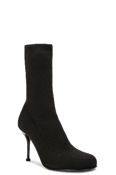 Shop Alexander Mcqueen Half Knit Sock Boot In Black