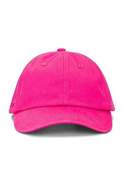 Shop Acne Studios Baseball Hat In Neon Pink