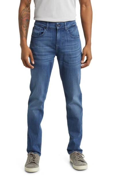 Shop 7 For All Mankind Slimmy Luxe Performance Plus Slim Fit Tapered Jeans In Mid Blue