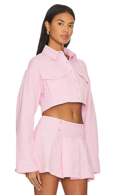 Shop Lovers & Friends Sean Cropped Jacket In Pink