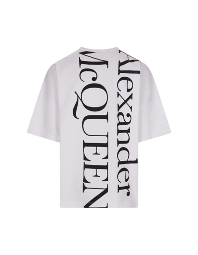 Shop Alexander Mcqueen Oversize Logo T-shirt In In White