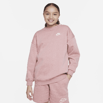 Shop Nike Sportswear Club Fleece Big Kids' (girls') Oversized Sweatshirt In Pink