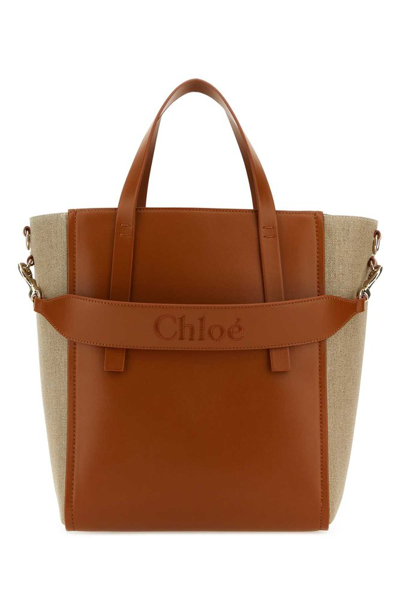 Shop Chloé Sense Medium Tote Bag In Brown