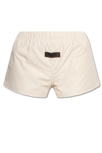 Shop Essentials Fear Of God  Logo Patch Shorts In Beige