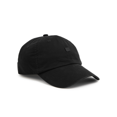 Shop Acne Studios Cunov Logo Cotton Cap In Black
