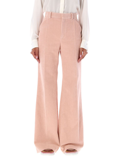 Shop Chloé Ribbed Corduroy Pants In Pink