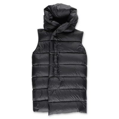 Shop Rick Owens Kids Padded Hooded Vest In Black
