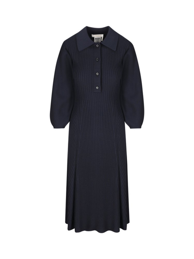 Shop Chloé Polo Midi Dress In Navy