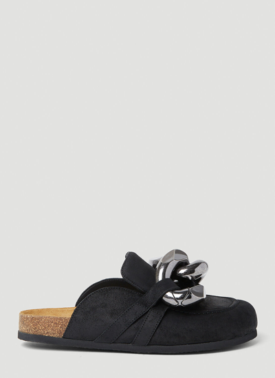 Shop Jw Anderson Chain Backless Loafers In Black