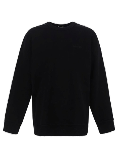 Shop Burberry Check Ekd Crewneck Sweatshirt In Black