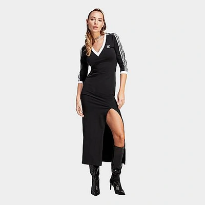 Adidas Originals Adicolor Classics 3-stripes Maxi Dress In Black
