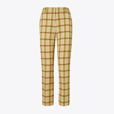 Shop Tory Sport Tory Burch Yarn-dyed Twill Golf Pant In Beige Party Plaid