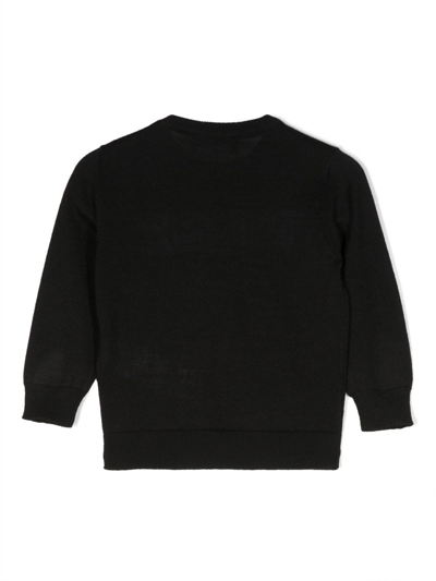 Dsquared2 Logo-print Fine-knit Jumper In Black