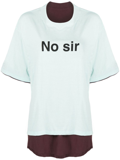 Shop Undercover No Sir Layered T-shirt In Green
