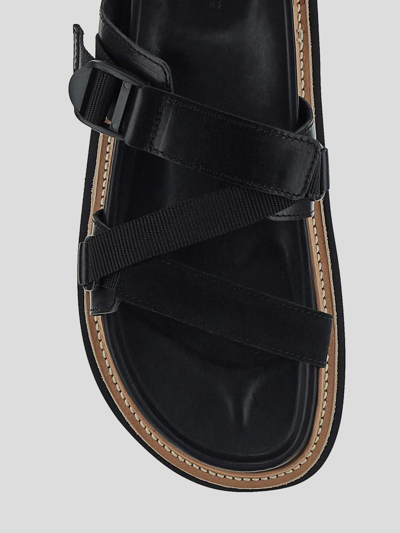Shop Sacai Platform Sandal In Black