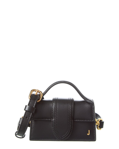 Shop Jacquemus Le Petit Bambino Leather Shoulder Bag In Black