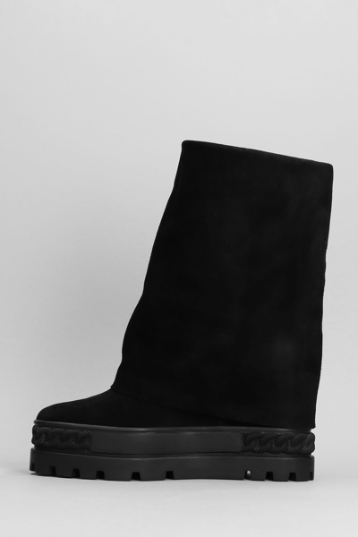 Shop Casadei Sneakers In Black Suede