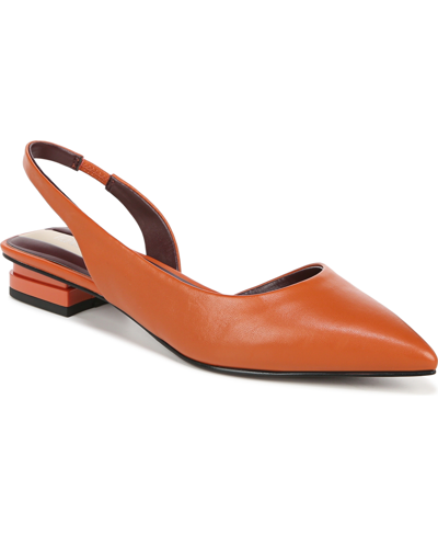 Shop Franco Sarto Women's Tyra Pointed Toe Slingbacks In Orange Leather