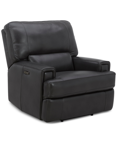 Shop Furniture Binardo 40" Zero Gravity Leather Power Recliner, Created For Macy's In Charcoal