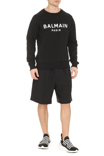 Shop Balmain Logo Sweatshirt In Black