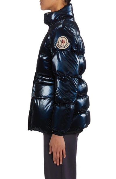 Shop Moncler Herault Quilted Down Jacket In Blue Navy