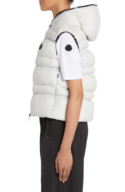 Shop Moncler Weser Hooded Down Puffer Vest In Ice