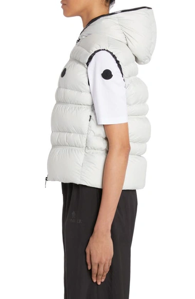 Moncler Weser Hooded Down Puffer Vest In Ice