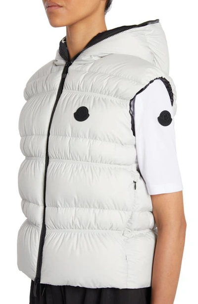 Moncler Weser Hooded Down Puffer Vest In Ice