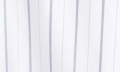 Shop Balenciaga Logo Stripe Cotton Blend Cocoon Shirt In White/ Navy