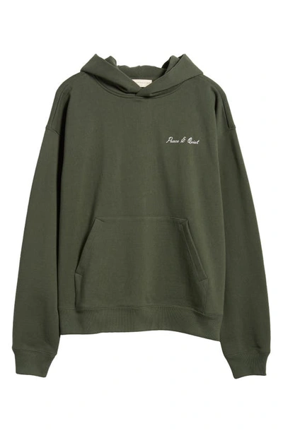 Shop Museum Of Peace And Quiet Signature Cotton Graphic Hoodie In Forest