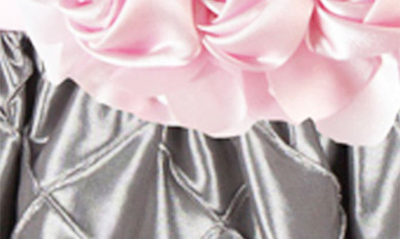Shop Joe-ella Rosie Diamond Pintuck Taffeta Party Dress In Silver