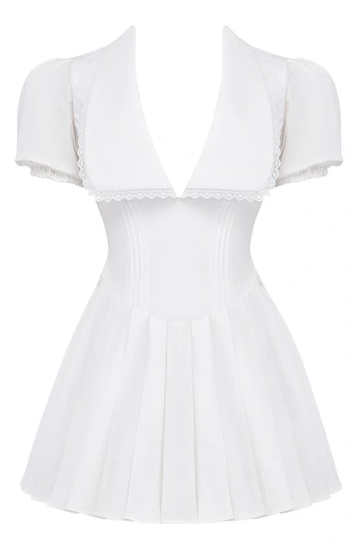 House Of Cb Piera Cotton Blend Fit & Flare Dress In White