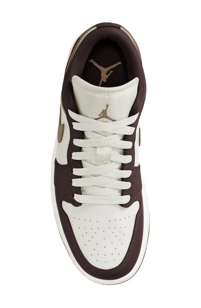 Shop Jordan Air  1 Low Sneaker In Shadow Brown/ Brown Kelp/ Sail