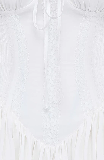 House Of Cb Marcy Pintuck Corset Bodiceminidress In White
