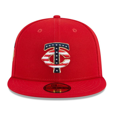Shop New Era Red Minnesota Twins 2023 Fourth Of July 59fifty Fitted Hat
