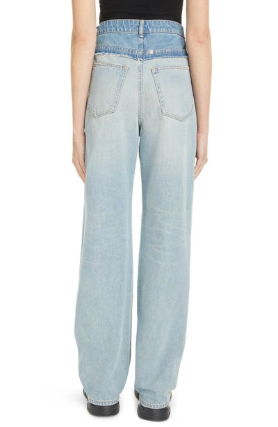 Shop Givenchy Big Mix Straight Leg Jeans In Pale Blue