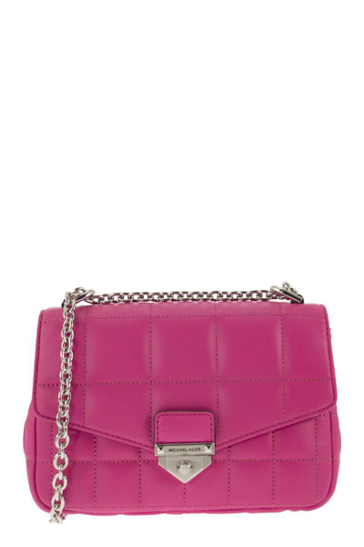 Shop Michael Kors Soho Small Quilted Leather Shoulder Bag In Fuchsia