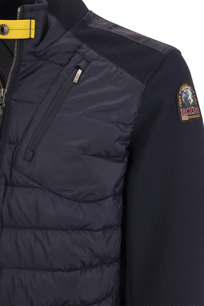Shop Parajumpers Jayden - Bimaterial Jacket In Navy