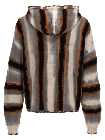 Shop Amiri Baja Stripe Hooded Sweater In Multicolor