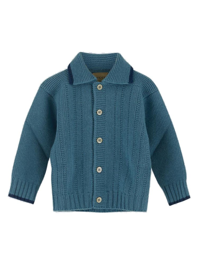 Shop Gucci Kids Buttoned Long In Blue
