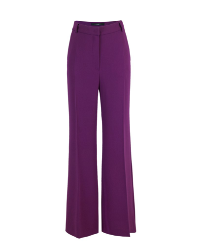 Shop Max Mara Weekend  Button Detailed Wide Leg Trousers In Purple