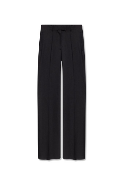 Shop Raf Simons Pleated Straight Leg Trousers In Black