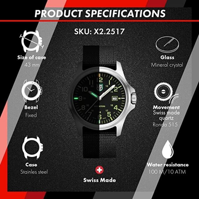 Pre-owned Luminox Patagonia Steel X2.2517 43mm Black Dial 100m Men's Watch Brand